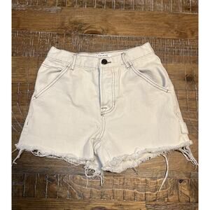 PacSun Women’s Cream Button Down Shorts Size 24 Cut Off Shorts
